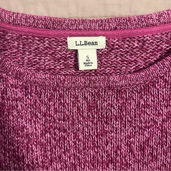 L.L. Bean Women's heavy knit fuchsia Crew Neck Sweater - Picture 2 of 3